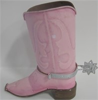 Decorative Or Planter Metal Pink Boot - 10" Tall