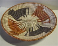 15" Diameter Woven Bowl With Cow Motif