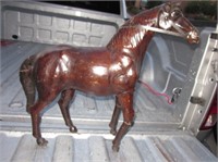20" Tall Leather Covered Horse Statue