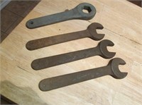 4 - 12" Vintage Cast Iron Wrenches - Marked "8"