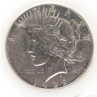 1922-S Peace Silver Dollar - AU