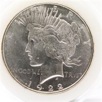 1922-P Peace Silver Dollar - AU