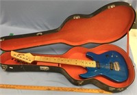 Mark II electric guitar, blue body, wooden neck, m