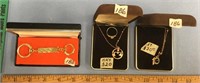 Lot of 3:  14kt pendant in form of antique scales,