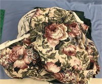 Large piece of floral fabric upholstery and dark g
