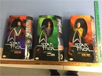 New in Box, Star Trek 3 figures: Chekov, Troy, Com