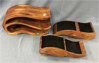 Unusual two wooden drawer jewelry box, about 9.5"
