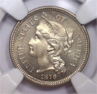 1878 Three Cent Nickel Proof  NGC PF65 CAC