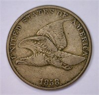 1858 Flying Eagle Cent Large Letters Var. Fine F+