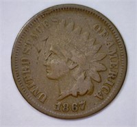 1867 Indian Head Cent Very Good VG scratch