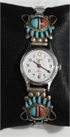 Timex Quartz Watch Silver & Turquoise Band