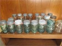 Several old pint canning jars