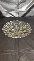 American Fostoria Footed Cake Plate 12” W