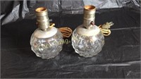 2 American Fostoria Electric Lamps