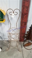 Wire chair plant stand, 35" tall