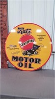 Katz motor oil round sign