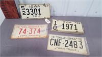 6 licence plates, IA-OK-1970-67
