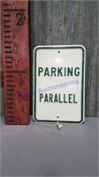 Parking Parallel metal sign
