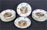 Set Of Fourteen Rooster Plates By Schwarzburg