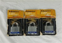 Lot Of 3 New Vintage Master Lock Padlocks