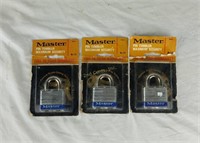 Lot Of 3 New Vintage Master Lock Padlocks