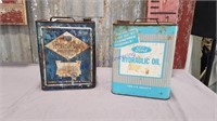 Penn-Rad Motor Oil, Ford Hydraulic Oil cans