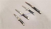 4 Assorted switch blade knives