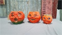 Paper Mache pumpkins, set of 3
