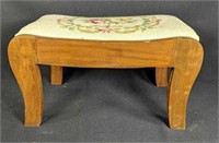 Antique Needlepoint Stool