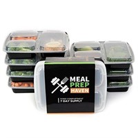 Meal Prep Haven 7-Pk 3-Compartment Food Containers