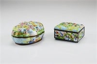 TWO CHINESE CANTON ENAMELLED BOXES