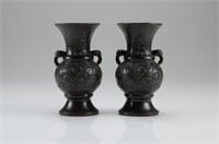 TWO CHINESE ARCHAISTIC BRONZE VASES