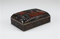 CHINESE TWO TONE CARVED LACQUER BOX