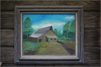 Blue Sky Barn Painting
