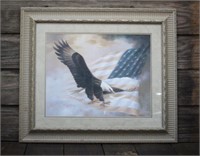 Eagle & U.S. Flag Print