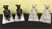 Four Art Deco Dog Statues