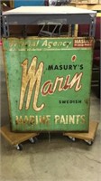 Masbury Marine Paints Metal Advertising Sign