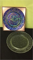 2 Imperial Glass Opalescent plates