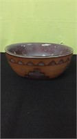 Native American Design Pottery Bowl