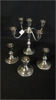 4 Sterling Silver Weighted Candle Holders