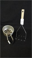 Vintage Hand Sifter And Potato Masher