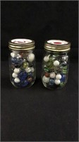 2 - Pint Jars Of Marbles