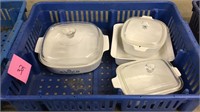 4 -vintage Corning Ware Dishes And 3 Lids