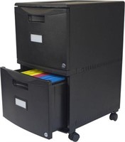 2 Drawer File Cabinet Black - Storex Plasic