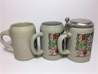 Gerz Lidded Beer Stein and Two Mugs