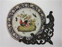 Painted Decorative Wall Plate & Iron Header