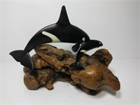 John Perry Whales on Driftwood Artwork