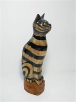 Water Buffalo Horn Carved Cat Figurine