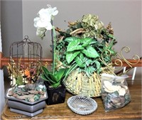 Wire Birdcage Floral, Wicker Basket,