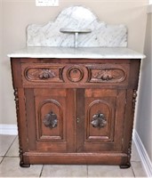 Vintage Wash Stand with Marble Top